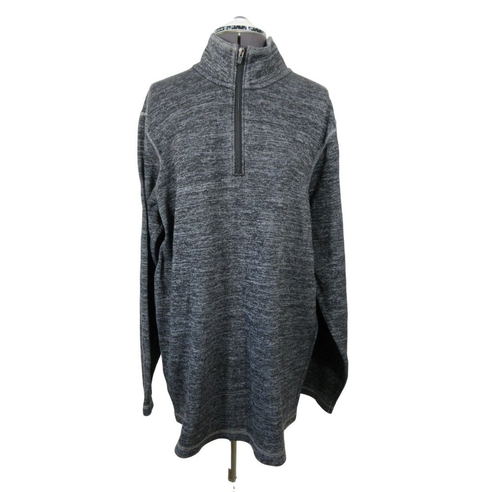 Eddie Bauer Kachess gray French knit 1/4 zip pullover‎